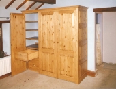Pine wardrobe with raised and fielded panels