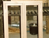 Oak casement window in workshop