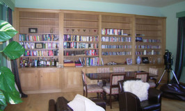 Large shaker style oak bookcase