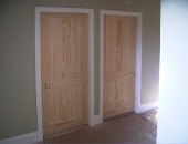 Yellow pine bedroom doors replacing scruffy old painted existing