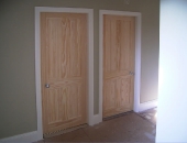 Yellow pine bedroom doors replacing scruffy old painted existing