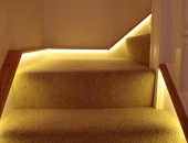Close up picture of the LED\'s, an effective way to modernise a staircase