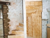 Temporary spiral stairs built from sutttering ply